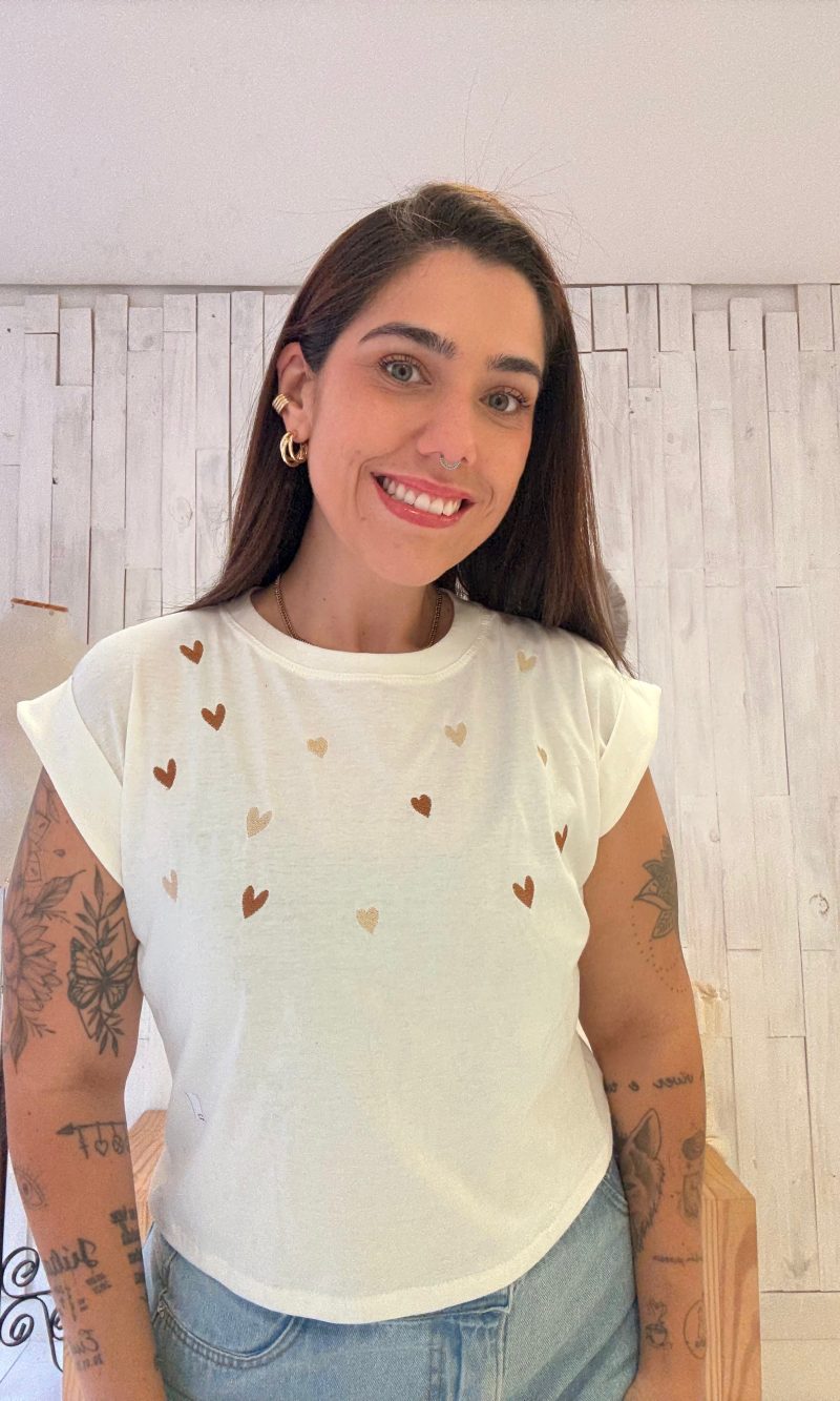 cropped coração bordado nude cropped coração bordado nude