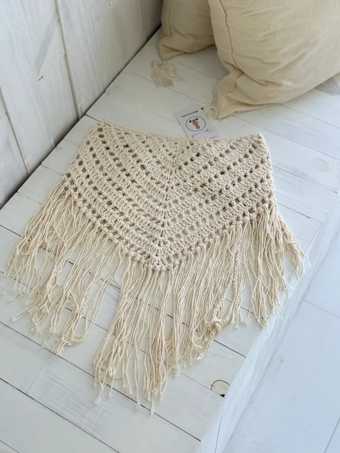 cropped croche franja