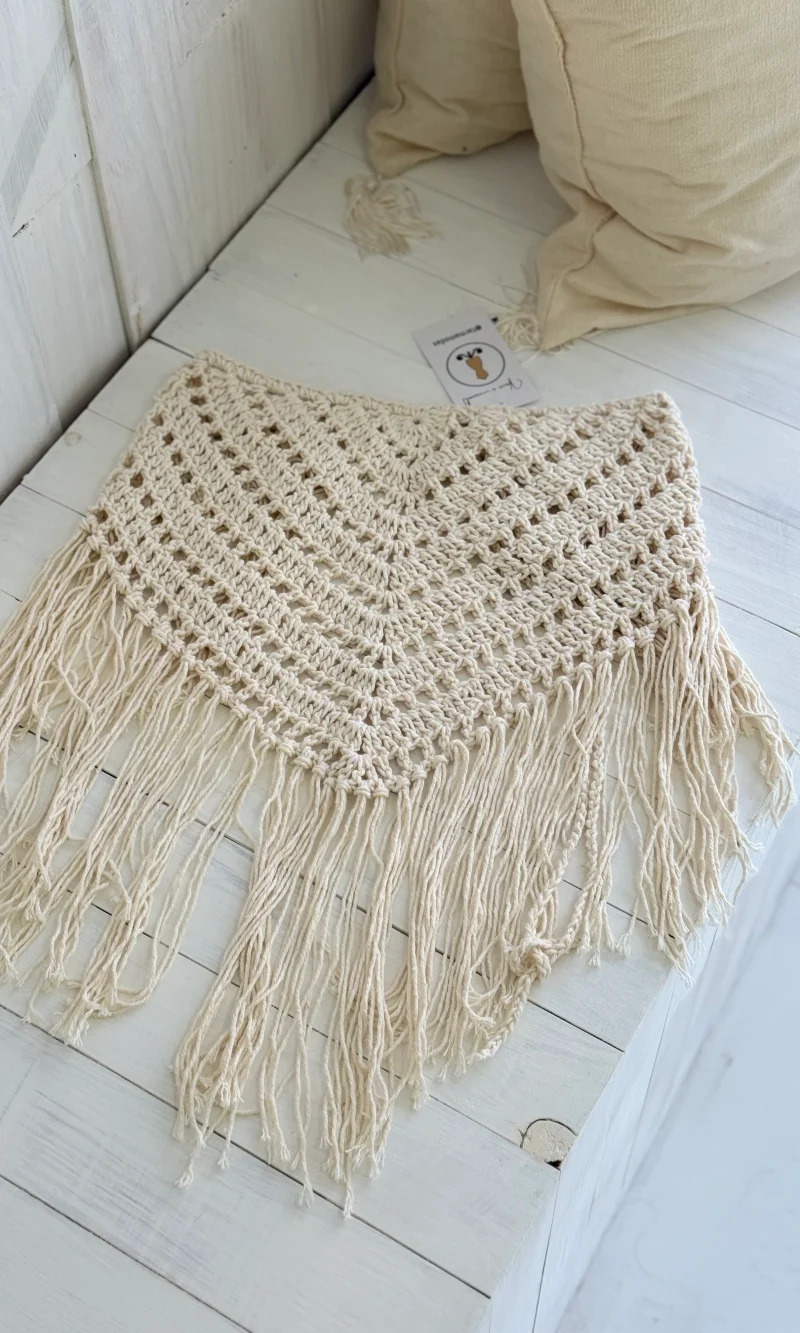 cropped croche franja