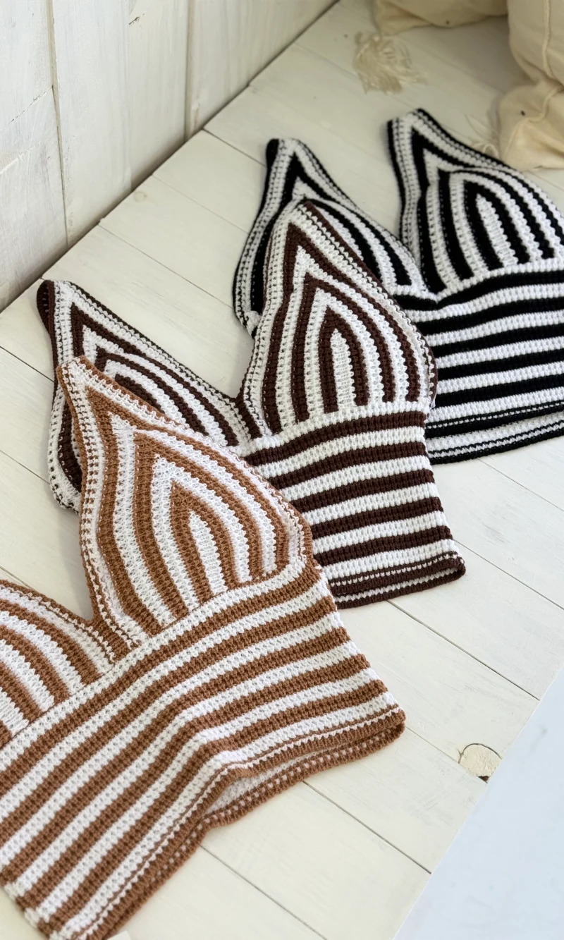 cropped trico listrado com bojo