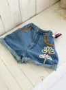 short jeans nanda bordado com flor