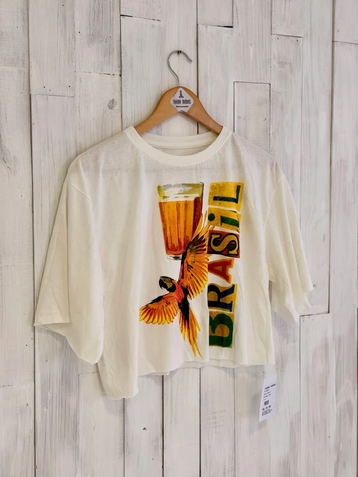 cropped oversized arara brasil