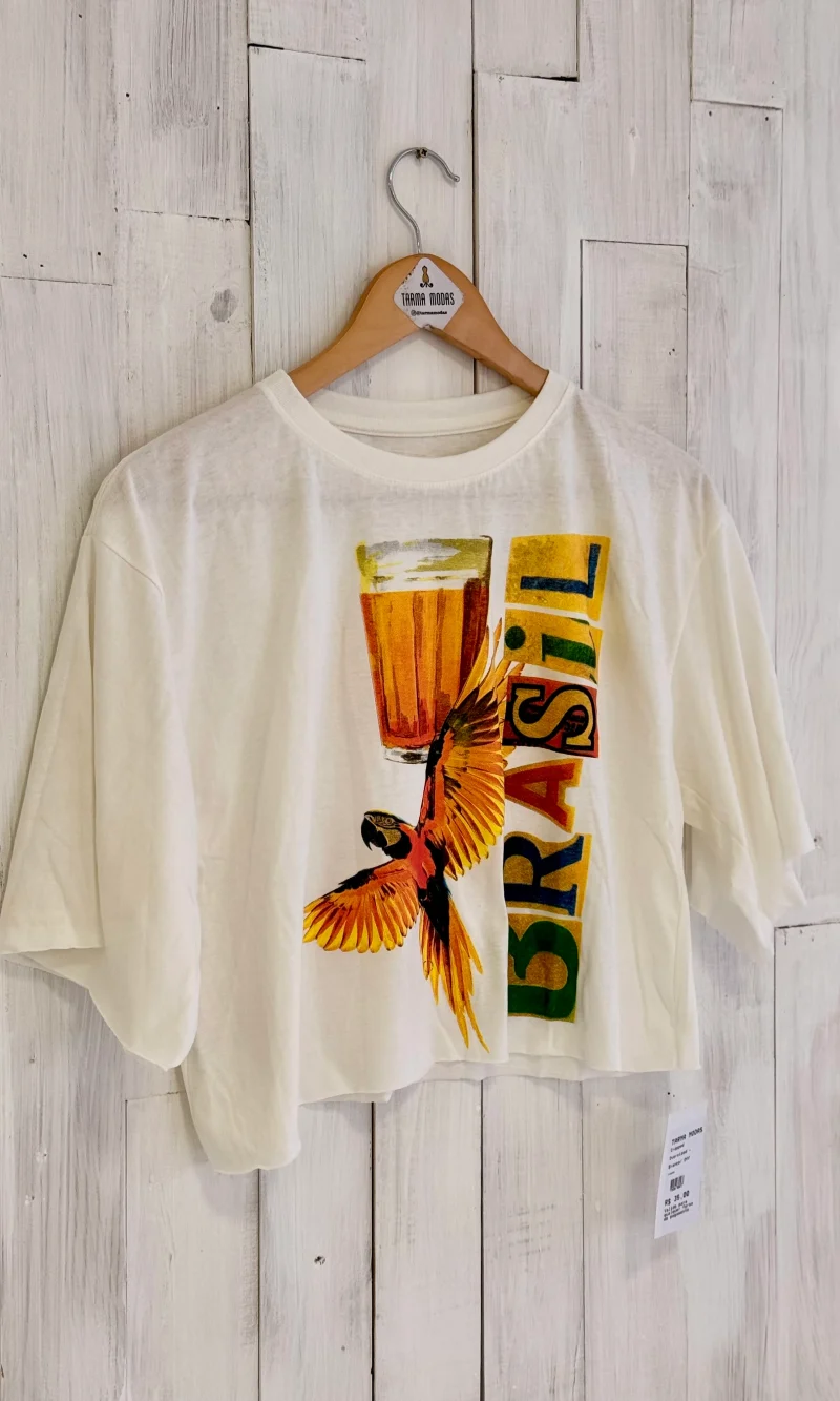 cropped oversized arara brasil
