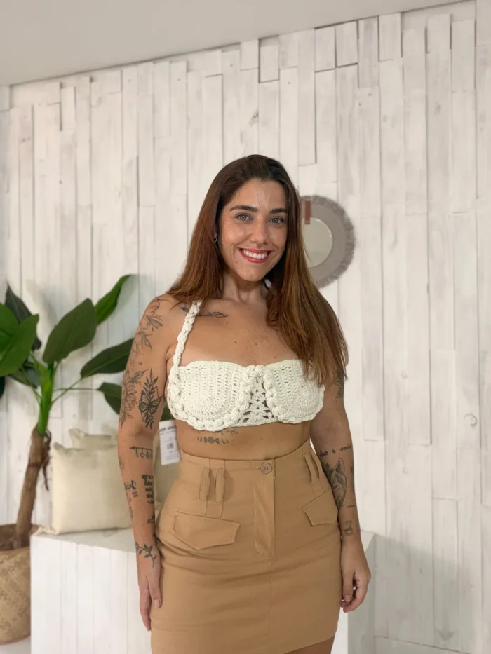 cropped croche tranÇado