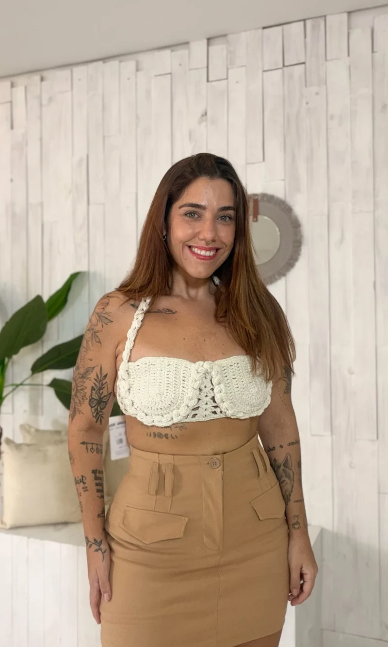 cropped croche tranÇado