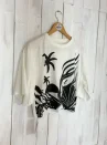 cropped oversized tropical com brilho