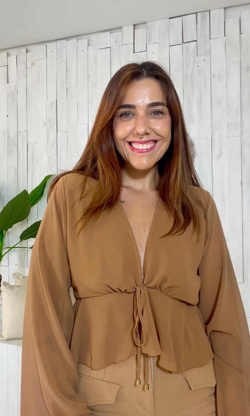 blusa tule manga longa