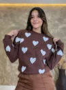 Blusa Moletom Flanelada - Coração