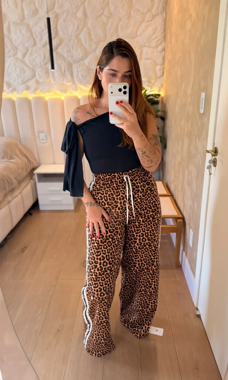 calÇa pantalona isabela animal print
