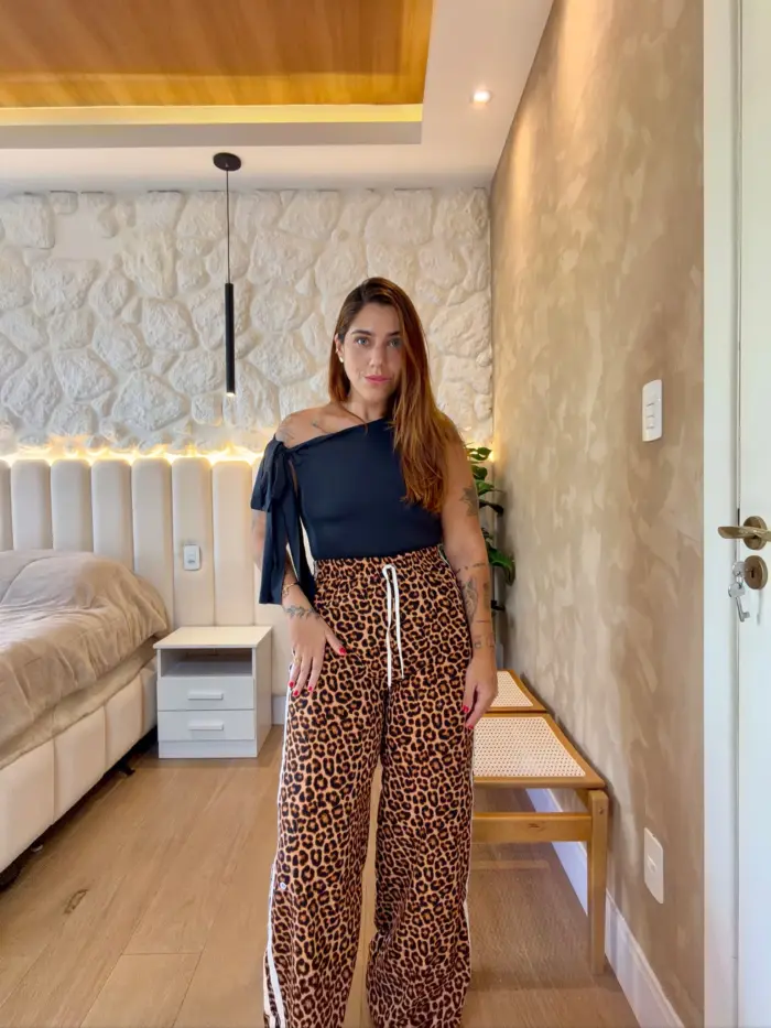 calÇa pantalona isabela animal print