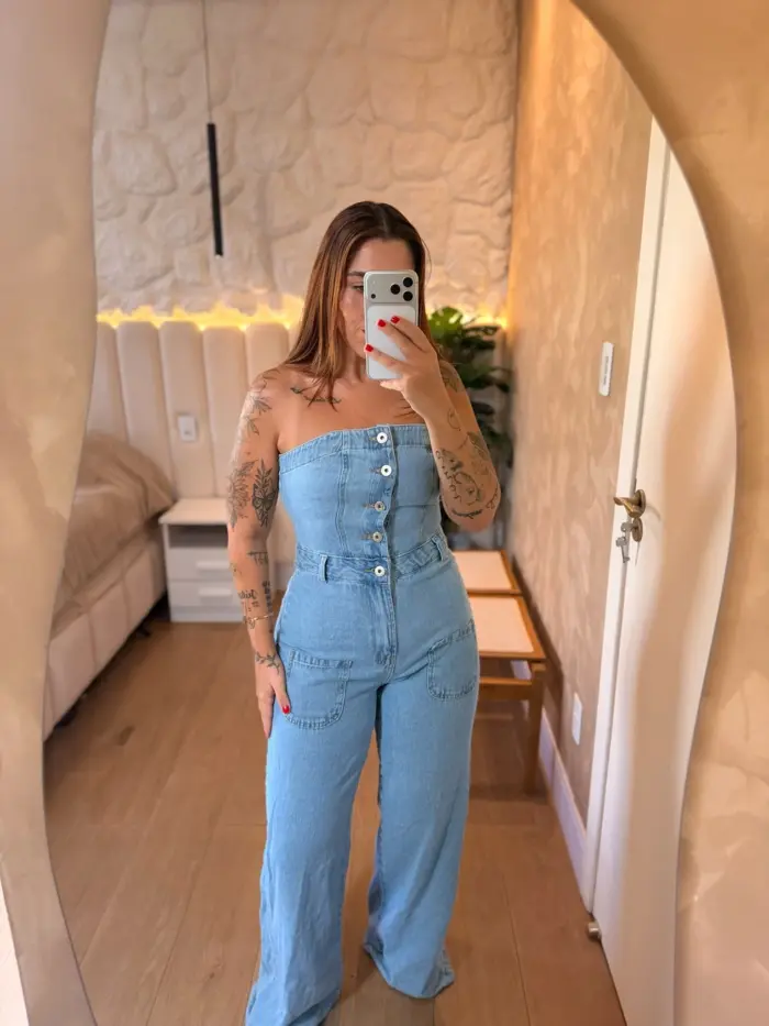 macacÃo jeans lorrane