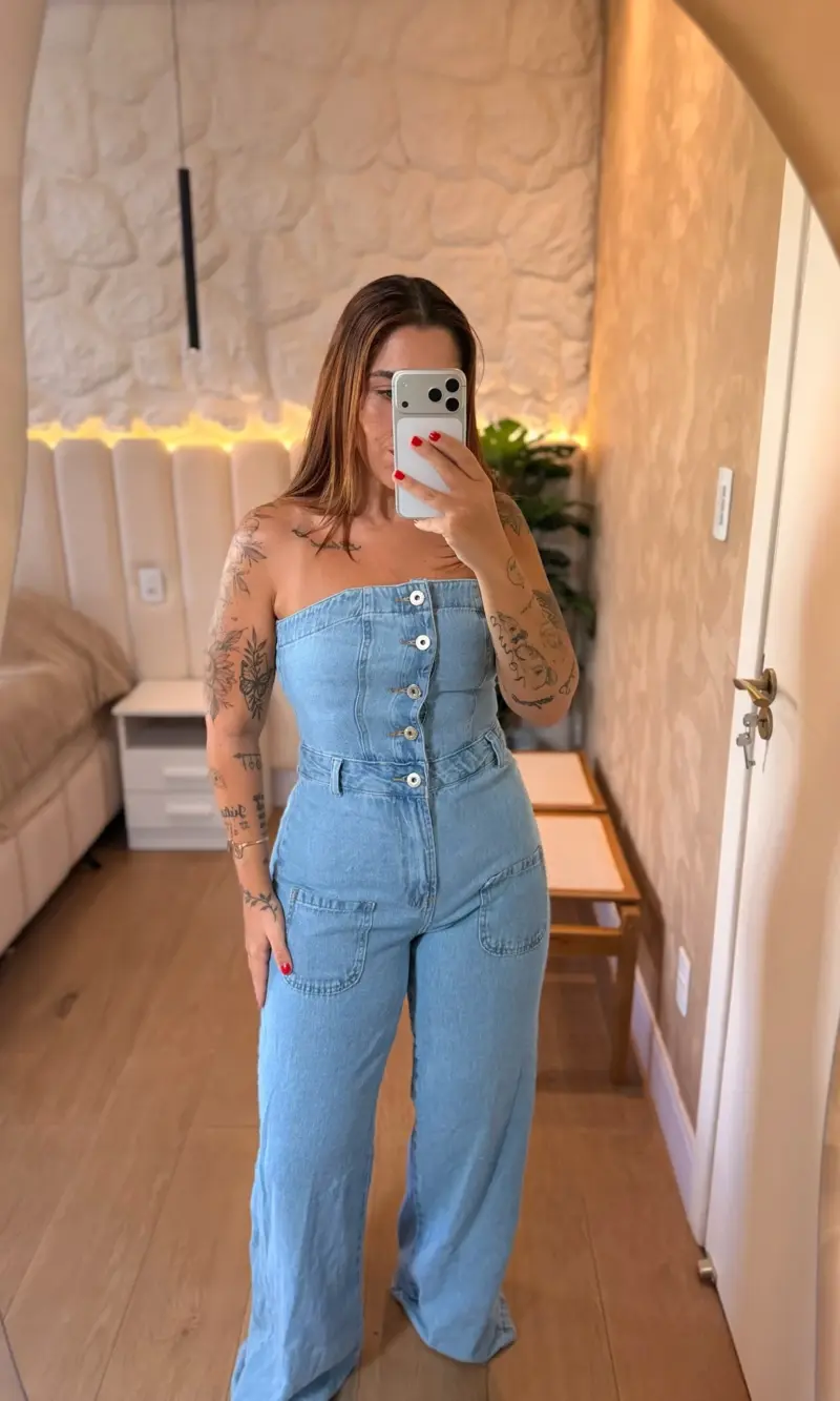 macacÃo jeans lorrane