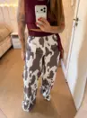 calÇa wide leg cow print