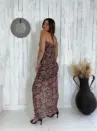 Vestido Lia Drapeado - Tule Estampado