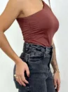 Body Um Ombro Drapeado