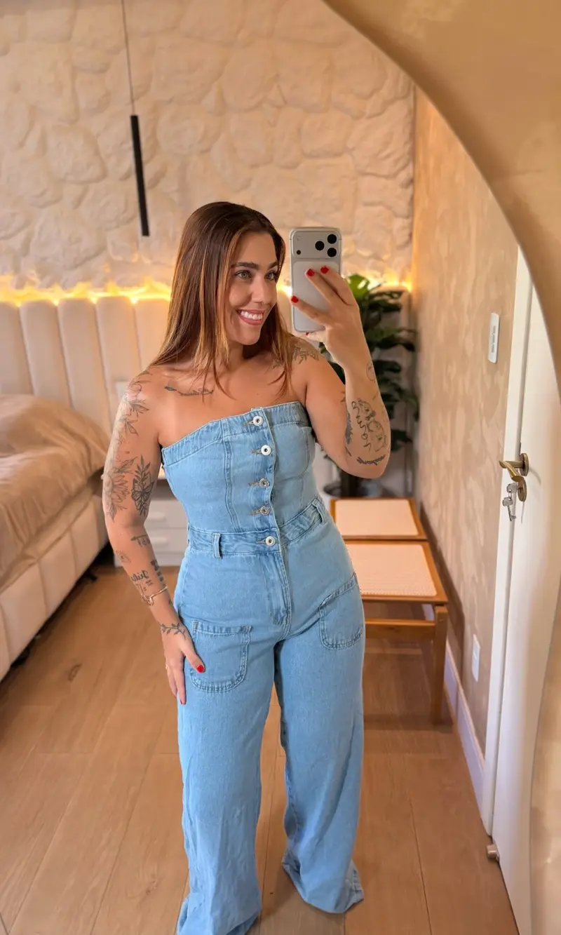 macacÃo jeans lorrane