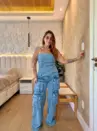 conjunto jeans larissa calÇa cargo