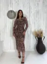 Vestido Leandra Manga Longa - Tule Estampado