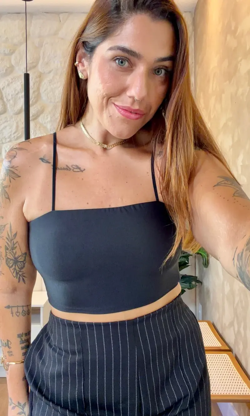 cropped basic alÇa elÁstico