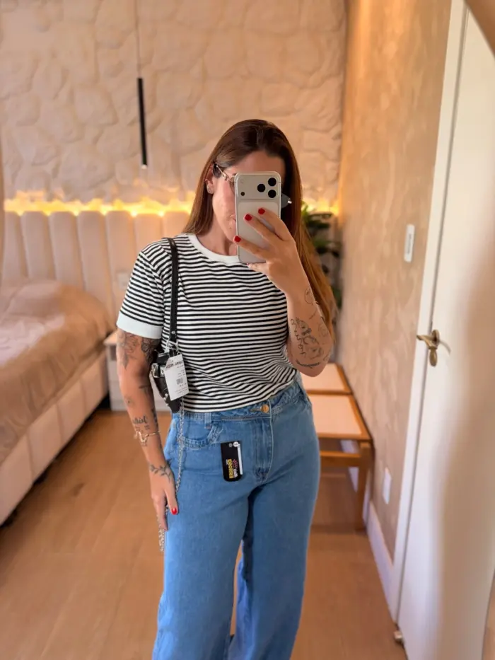 tshirt malha listrada