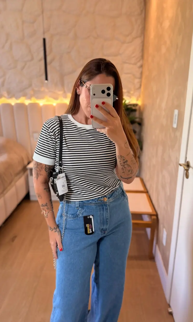 tshirt malha listrada