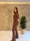 Conjunto Camile - Cropped E Calça Flare