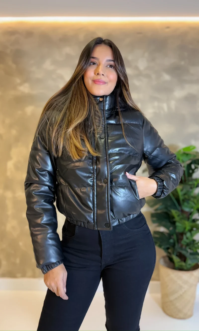 Jaqueta Puffer De Couro - Peluciada