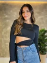 Cropped Cleo Amarração - Manga Longa