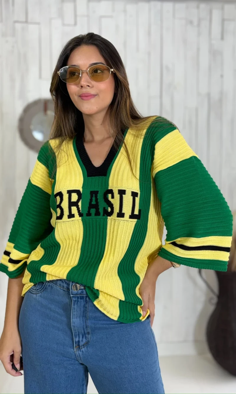 Tshirt Oversized De Tricô - Brasil