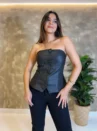 Peplum Couro Fake