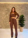 Conjunto Camile - Cropped E Calça Flare