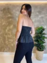 Peplum Couro Fake