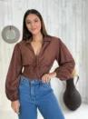 Cropped Nádia - Manga Longa