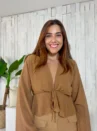 Blusa Tule Manga Longa