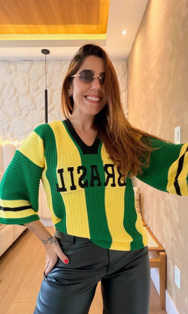 Tshirt Oversized De Tricô - Brasil