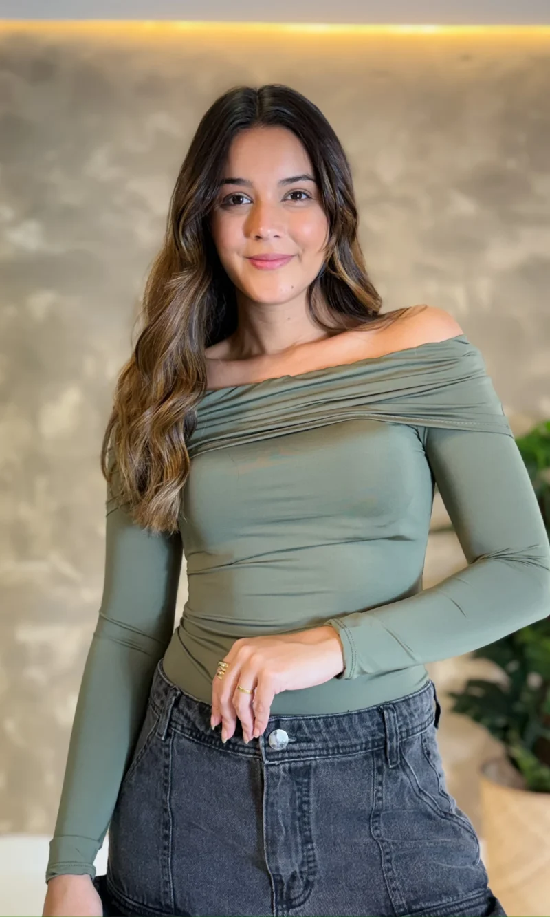 Blusa Ombro A Ombro - Poliamida