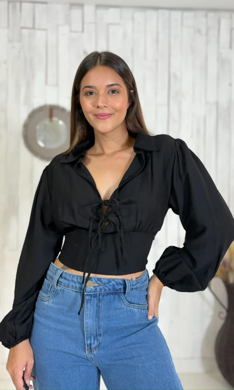 Cropped Nádia - Manga Longa