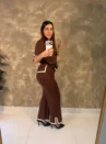 Conjunto Serena Tricô Modal - Tshirt E Pantalona