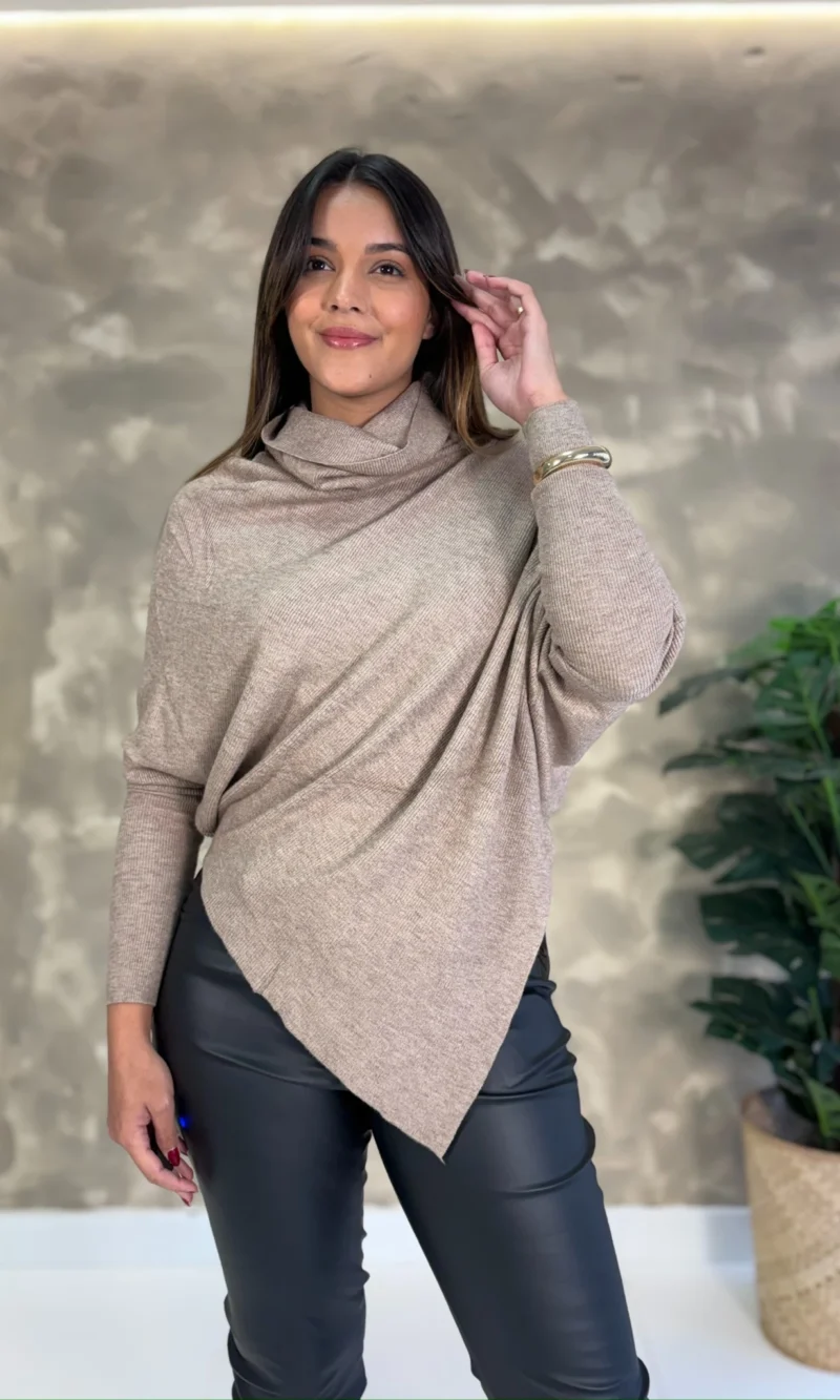 Poncho Denver Com Cinto - Tricô Modal