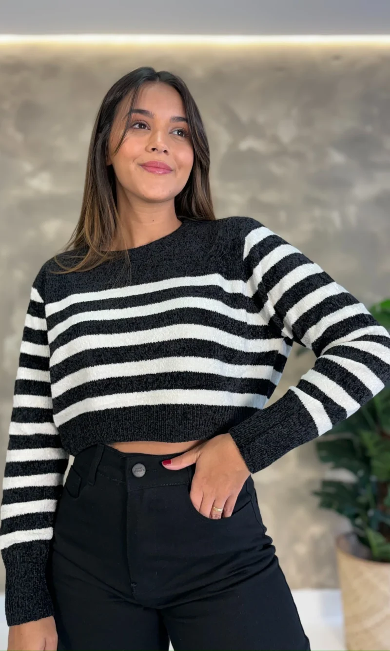 Cropped Tricô Mousse - Listrado