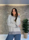Blusa Charlote Listrada - Tricô Modal - Importada