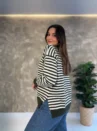 Blusa Charlote Listrada - Tricô Modal - Importada