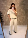 Conjunto Serena Tricô Modal - Tshirt E Pantalona