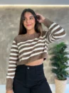 Cropped Tricô Mousse - Listrado