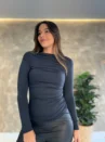 Blusa Julie Drapeada - Manga Longa